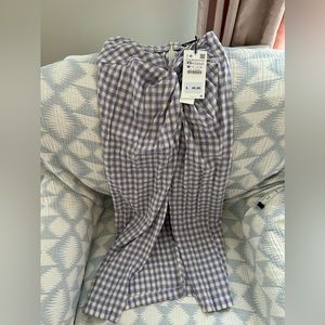 Zara ray her plaid lilac skirt with knot